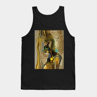 Ancient Egyptian Cat Goddess Bastet AI generated digital artwork Tank Top